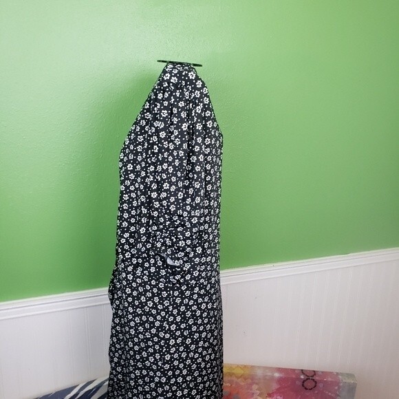 AFRM Plus size woman white daisy pola dot ruched maxi dress size 2x/2t - Picture 10 of 12